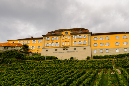 MEERSBURG, GERMANY - AUG 6, 2017: Architecture of Meersburg, a town of Baden-Wurttemberg in Germany at Lake Constance.のeditorial素材