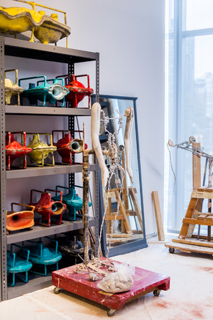 NEW YORK, USA - OCT 8, 2015: Interior of the Museum of Arts and Design (MAD), Manhattan, New York. It was established in 1956のeditorial素材