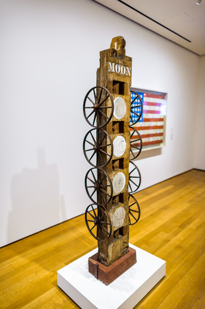 NEW YORK, USA - OCT 8, 2015: Interior of the Museum of Modern Art (MoMA), an art museum, Midtown Manhattan, New York. It was established on November 7, 1929のeditorial素材