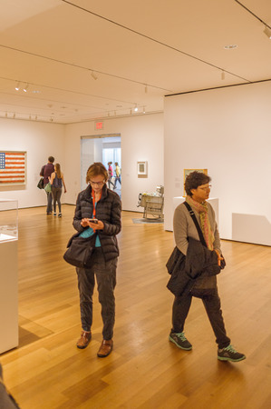 NEW YORK, USA - OCT 8, 2015: Interior of the Museum of Modern Art (MoMA), an art museum, Midtown Manhattan, New York. It was established on November 7, 1929のeditorial素材