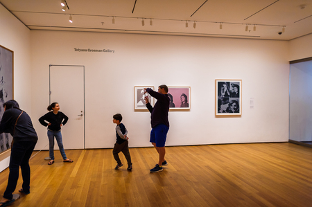 NEW YORK, USA - OCT 8, 2015: Interior of the Museum of Modern Art (MoMA), an art museum, Midtown Manhattan, New York. It was established on November 7, 1929のeditorial素材