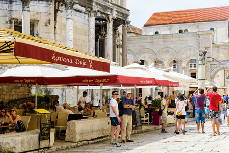 SPLIT, CROATIA - AUG 22, 2014: Part of the city of Split, Croatia. Split is the largest city of the region of Dalmatia and a popular touristic destinationのeditorial素材