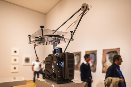 NEW YORK, USA - OCT 8, 2015: Interior of the Museum of Modern Art (MoMA), an art museum, Midtown Manhattan, New York. It was established on November 7, 1929のeditorial素材