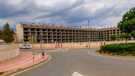 LLORET, SPAIN - AUG 11, 2017: Hotel in Lloret del Mar, a popular touristic resort city in Catalunyaのeditorial素材
