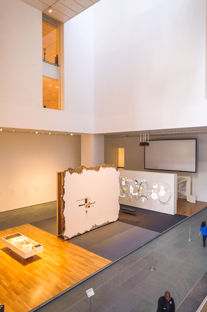 NEW YORK, USA - OCT 8, 2015: Interior of the Museum of Modern Art (MoMA), an art museum, Midtown Manhattan, New York. It was established on November 7, 1929のeditorial素材