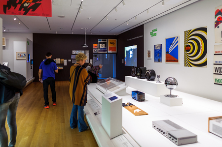 NEW YORK, USA - OCT 8, 2015: Music exhibition at  the Museum of Modern Art (MoMA), an art museum, Midtown Manhattan, New York. It was established on November 7, 1929のeditorial素材