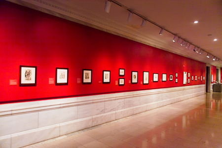 NEW YORK, USA - OCT 8, 2015: Interior of the Public library on the 5th avenue,  Bryant Park, Manhattan, New York. The library was established in 1895のeditorial素材