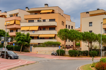 LLORET, SPAIN - AUG 11, 2017: Architecture of Lloret del Mar, a popular touristic resort city in Catalunyaのeditorial素材