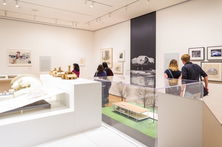 NEW YORK, USA - OCT 8, 2015: Interior of the Museum of Modern Art (MoMA), an art museum, Midtown Manhattan, New York. It was established on November 7, 1929のeditorial素材