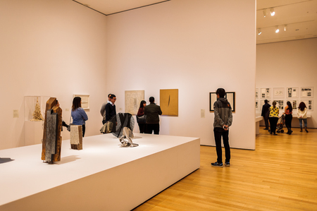NEW YORK, USA - OCT 8, 2015: Interior of the Museum of Modern Art (MoMA), an art museum, Midtown Manhattan, New York. It was established on November 7, 1929のeditorial素材