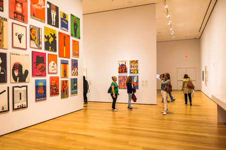 NEW YORK, USA - OCT 8, 2015: Interior of the Museum of Modern Art (MoMA), an art museum, Midtown Manhattan, New York. It was established on November 7, 1929のeditorial素材