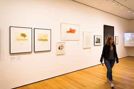 NEW YORK, USA - OCT 8, 2015: Interior of the Museum of Modern Art (MoMA), an art museum, Midtown Manhattan, New York. It was established on November 7, 1929のeditorial素材