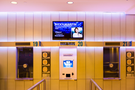NEW YORK, USA - OCT 8, 2015: Ricky Martin show poster at the Madison Square Garden, New York City....