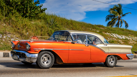 HAVANA, CUBA - SEP 5, 2017: Classic old car in Havana, the capital of Cubaのeditorial素材
