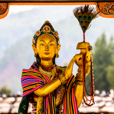 Buddha statue in Thimhu, the capital and largest and the only city the Kingdom of Bhutanの写真素材