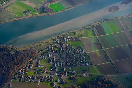 Nature and town of Switzerland. Aerial Viewの写真素材