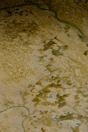 Ocean, water, sand, low tide, Aerial view of the Bissagos Archipelago (Bijagos), Guinea Bissau.