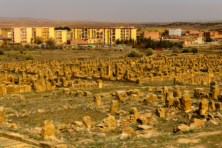 Ruins of Timgad, a Roman-Berber city in the Aures Mountains of Algeria. (Colonia Marciana Ulpia Traiana Thamugadi).の写真素材