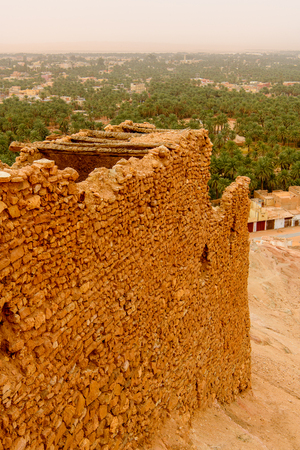 Walls in the El Meniaa's castle, El Golea oasis, Ghardaia Province, Algeria.の写真素材