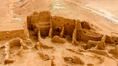 Ruins of the El Meniaa's castle, El Golea oasis, Ghardaia Province, Algeria.の写真素材