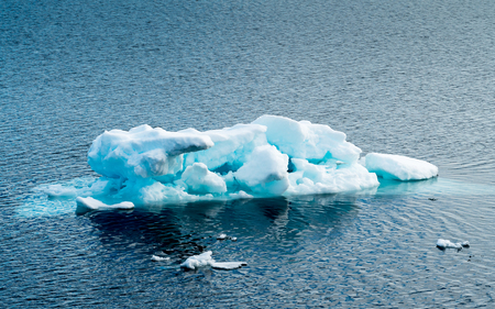 Ice pieces on the water in Arctic