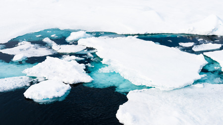 Ice pieces on the water in Arcticの写真素材