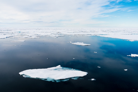 Ice pieces on the water in Arcticの写真素材