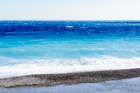 Mediterranean sea, Cote d Azur,Nice, France. Nice is the capital of the Alpes Maritimes departementの写真素材