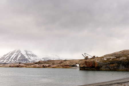 Nature of New London mining settlement, Svalbard archipelagoの写真素材