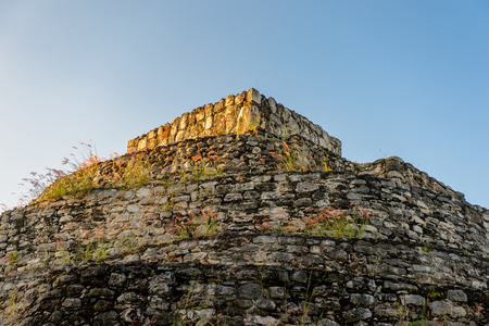 Oval Palace, Ek' Balam, a Yucatec-Maya archaeological site,  Temozon, Yucatan, Mexico. It was the seat of a Mayan kingdom from the Preclassic until the Postclassic periodの写真素材