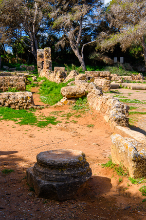 Vestiges of the Christian church in Tipasa, a colonia in Roman province Mauretania Caesariensis, nowadays Algeria.の写真素材