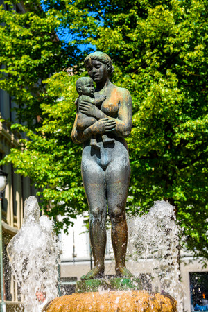Fountain in Oslo, the capital of Norwayの写真素材
