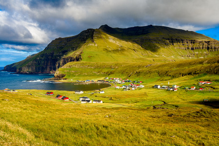 Nature of Suduroy, the southernmost of the Faroe Islands, autonomous region of the Kingdom of Denmarkの写真素材