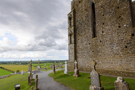 Chapel of King Cormac Mac Carthaigh on the Rock of Cashel (Carraig Phadraig), Cashel of the Kings and St. Patrick's Rockの写真素材