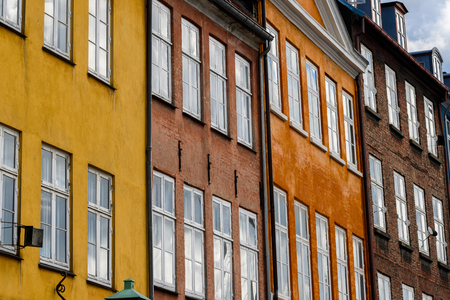 Houses in the Nyhavn district in Copenhagen, the capital of Denmarkの写真素材