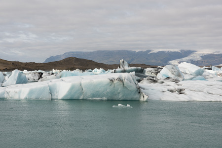 Icebergs of Jokulsarlon, a large glacial lake in southeast Iceland, Vatnajokull National Park
