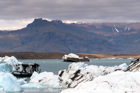 Icebergs of Jokulsarlon, a large glacial lake in southeast Iceland, Vatnajokull National Park