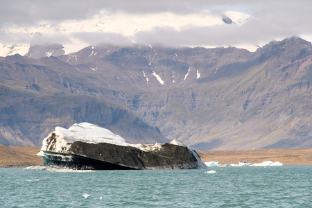 Ice floating in Jokulsarlon, a large glacial lake in southeast Iceland, Vatnajokull National Parkの写真素材