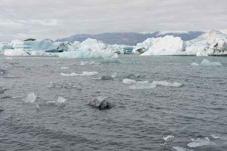 Icebergs of Jokulsarlon, a large glacial lake in southeast Iceland, Vatnajokull National Park