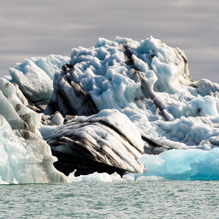 Icebergs of Jokulsarlon, a large glacial lake in southeast Iceland, Vatnajokull National Park