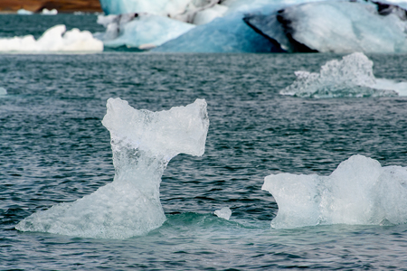 Icebergs of Jokulsarlon, a large glacial lake in southeast Iceland, Vatnajokull National Park