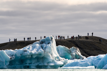 Icebergs of Jokulsarlon, a large glacial lake in southeast Iceland, Vatnajokull National Parkの写真素材