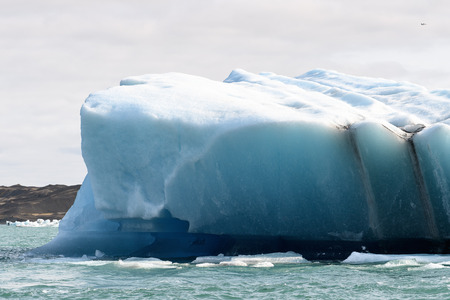 Ice floating in Jokulsarlon, a large glacial lake in southeast Iceland, Vatnajokull National Park