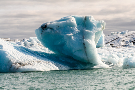Icebergs of Jokulsarlon, a large glacial lake in southeast Iceland, Vatnajokull National Park