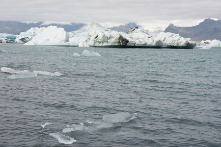 Icebergs of Jokulsarlon, a large glacial lake in southeast Iceland, Vatnajokull National Park