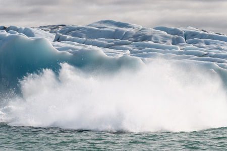 Ice floating in Jokulsarlon, a large glacial lake in southeast Iceland, Vatnajokull National Park