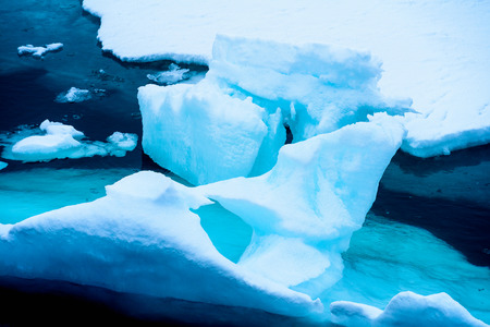 Ice pieces on the water in Arctic