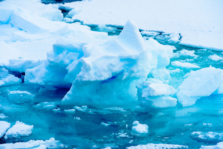 Ice pieces on the water in Arctic