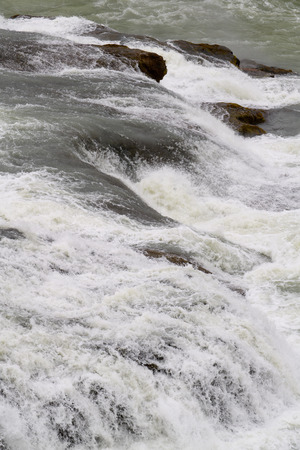 Gullfoss, a waterfall in the canyon of Olfusa river in southwest Icelandの写真素材