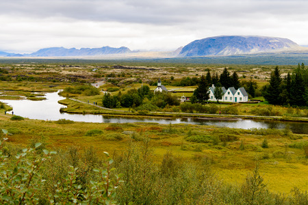Thingvellir, a national park founded in 1930.の写真素材